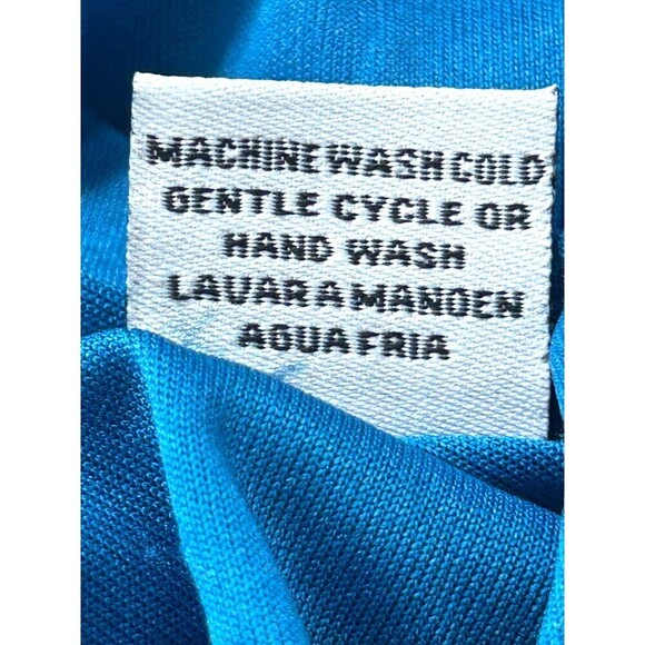 Maude Womens Size L Blue Mini Dress Faux Wrap Roll Tab Sleeves Lined Flowy U3 - Picture 12 of 12